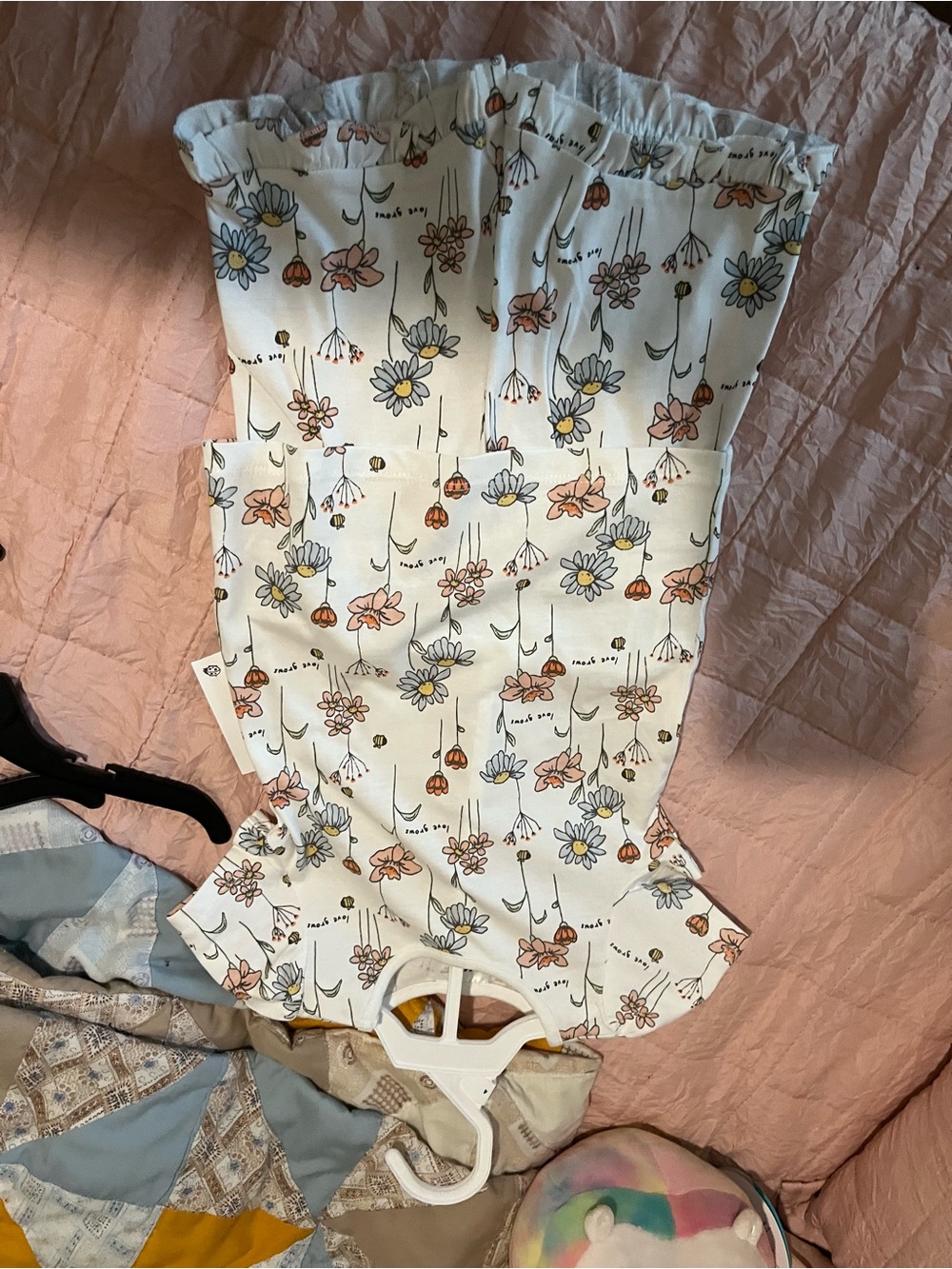 H&M White Floral Matching Set with Yellow & Peach Accents